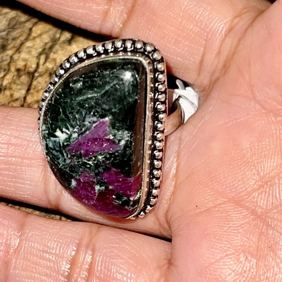 Dark Eudialyte Ring Size 5 3/4 - Picture 2 of 9